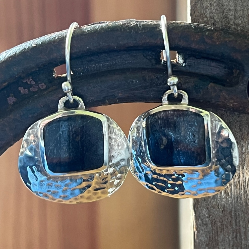 Silpada Bronzite Sterling Silver Earrings
